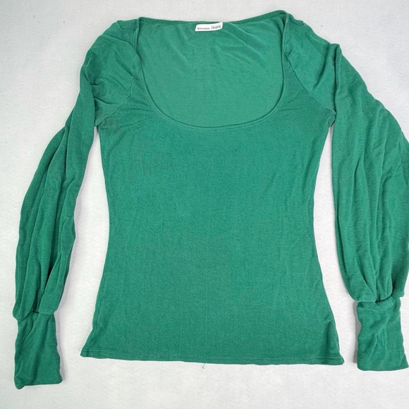 Reformation Green Isla Square Neck Top Women’s XL Whimsical Classic Timeless - Picture 2 of 6